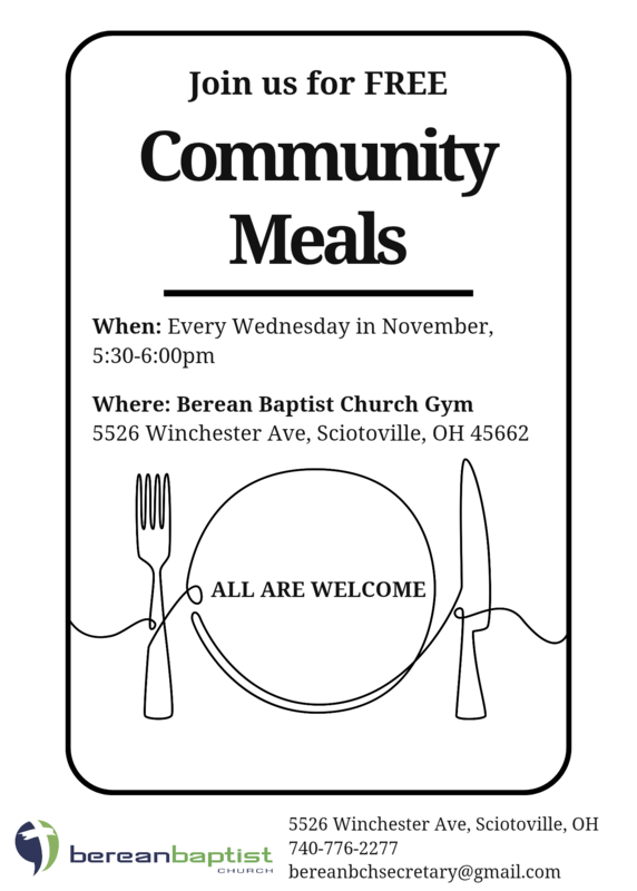Join us for FREE community meals! Featured Photo