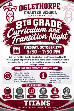 8th Grade Curriculum and Transition Night Flyer