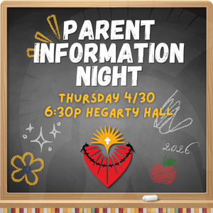 Chalkboard style color flyer with parent night information