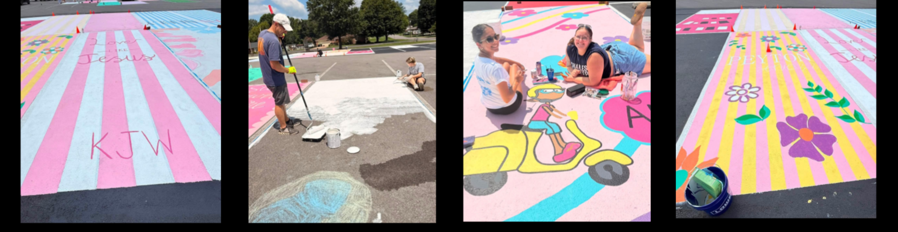 Brushes out, paint prepped. Incoming seniors who have already achieved College and Career Ready status are allowed to claim and paint their parking spots at MHS for the upcoming school year.