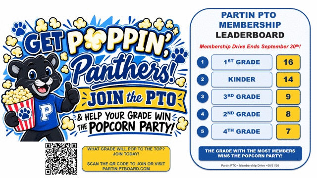 Partin PTO Membership Drive Continues Through Sept. 30 Thumbnail Image