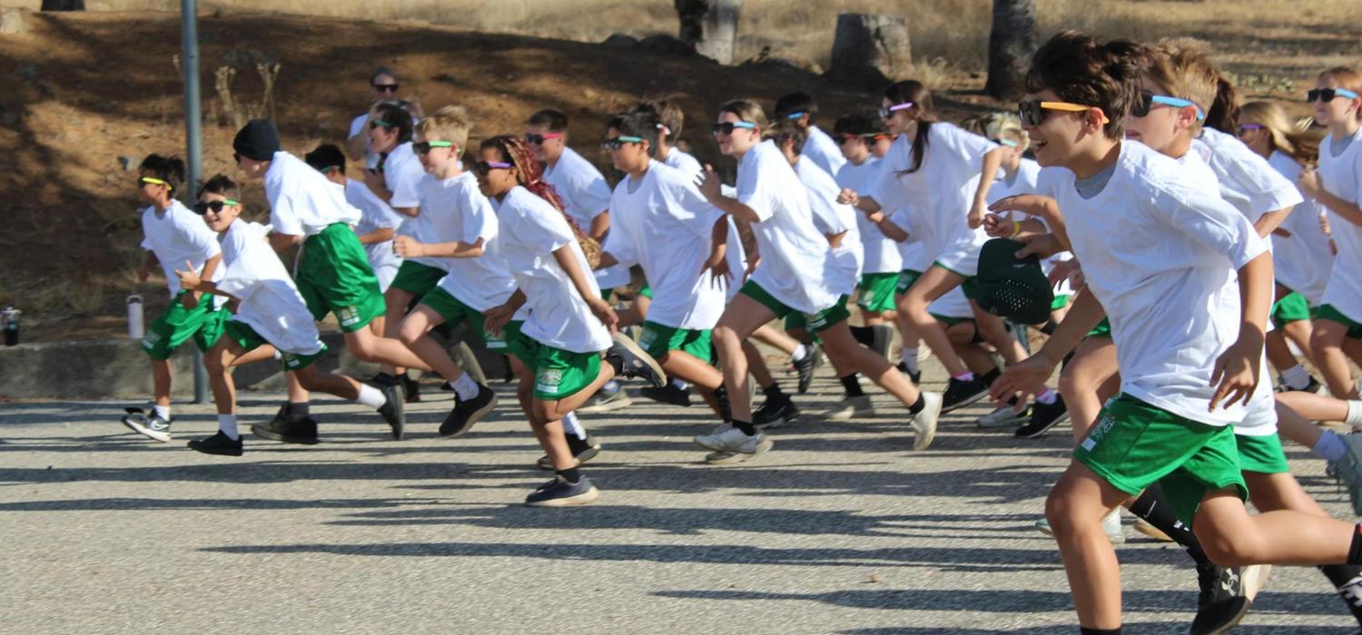Ready set go! Students run in the Color Run.