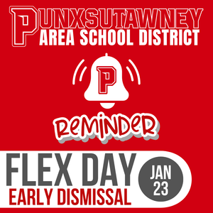 Flex Day Reminder, red background with bell