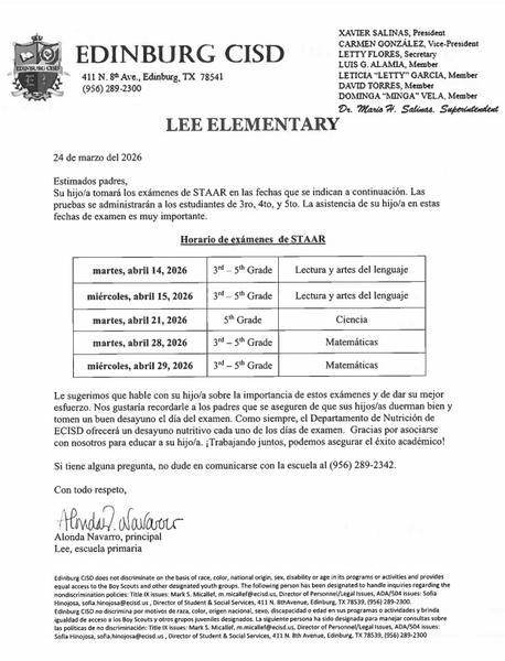 April STAAR Letter 2026