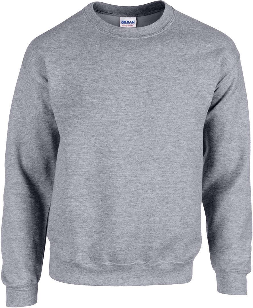 Light gray crewneck sweatshirt without any prints or designs.