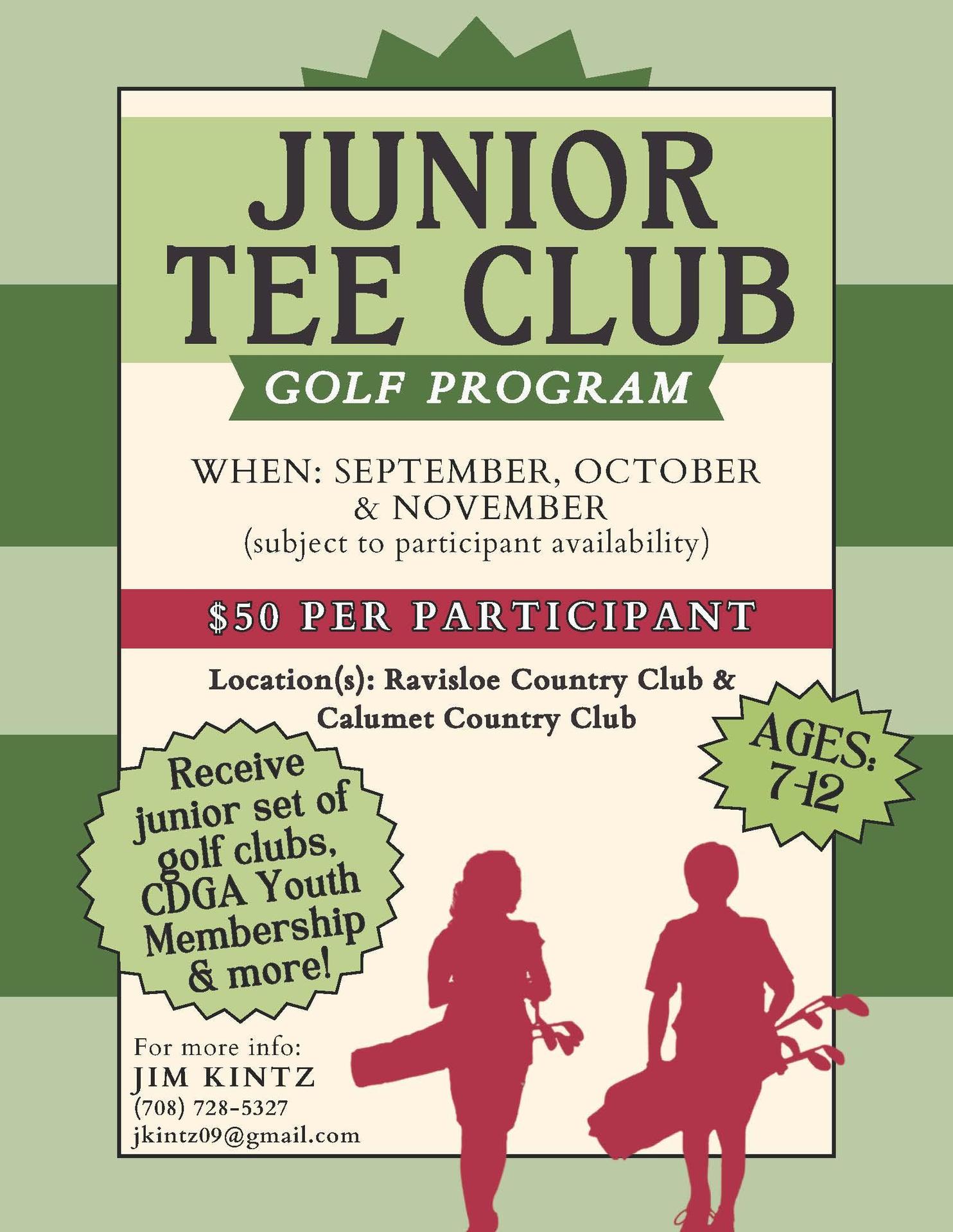 flyer about junior golfing program