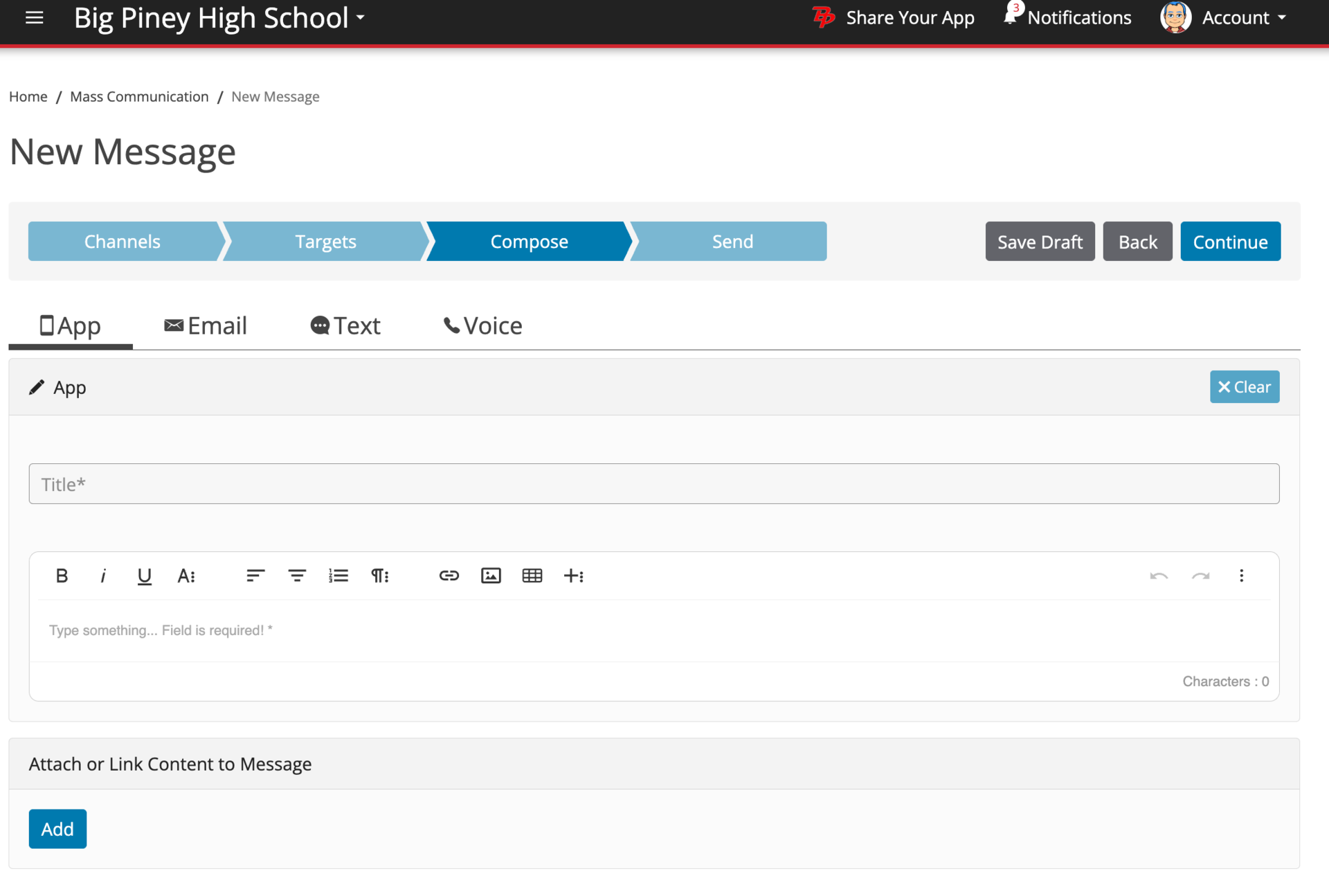 Web App - New Message Compose