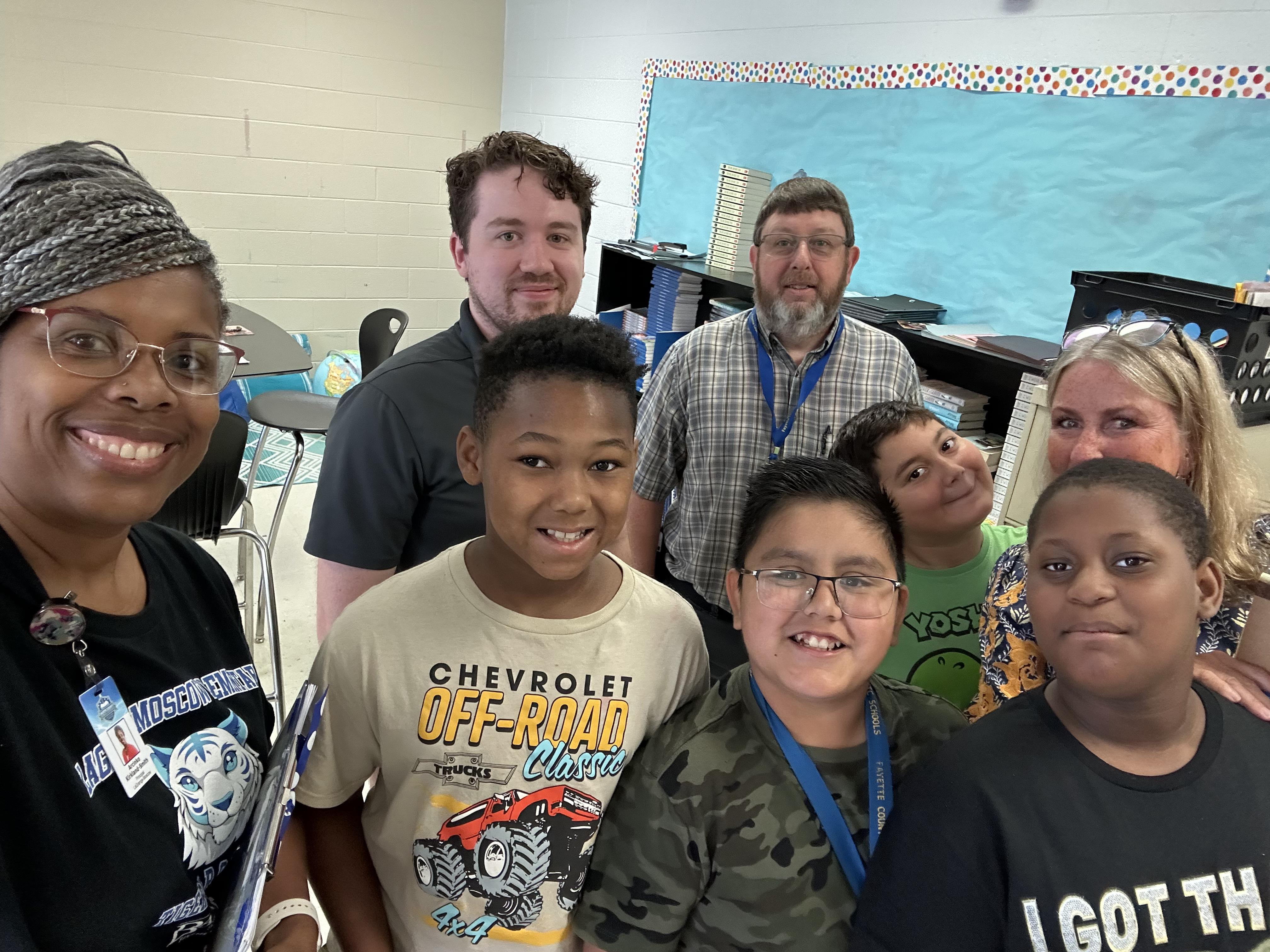LMES students with staff