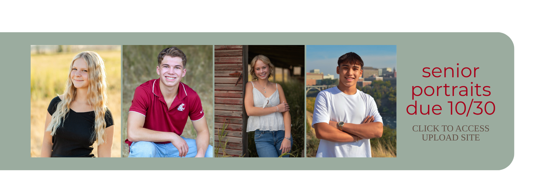 senior portraits upload deadline 10/30. click for link