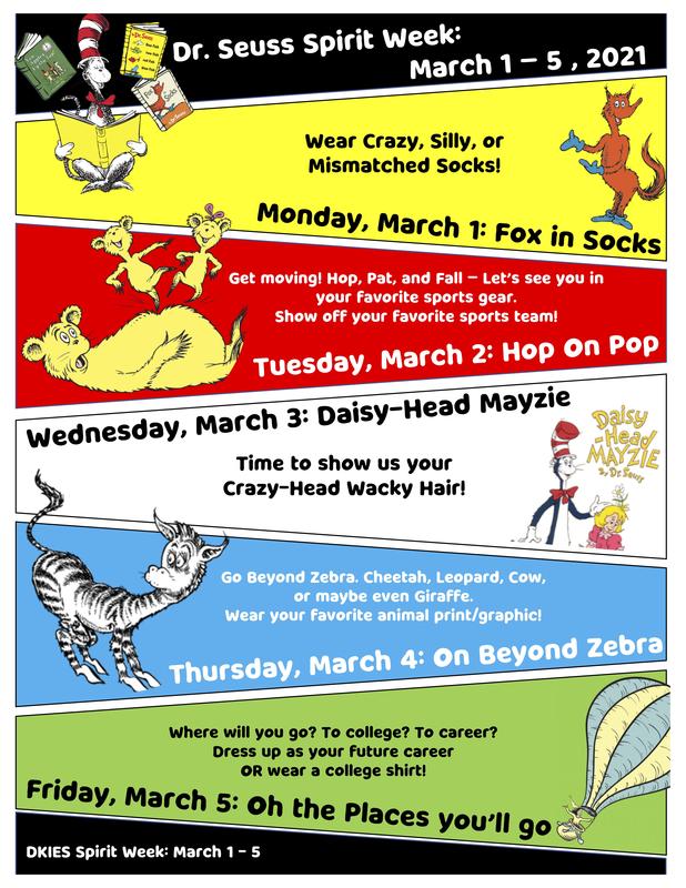 Dr. Seuss Spirit Week March 1-5