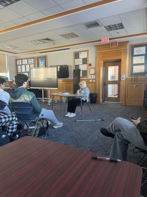 Students listening to Holocaust survivor