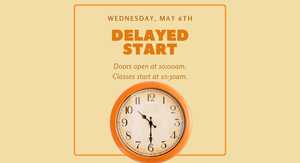 Clock with information on delayed start