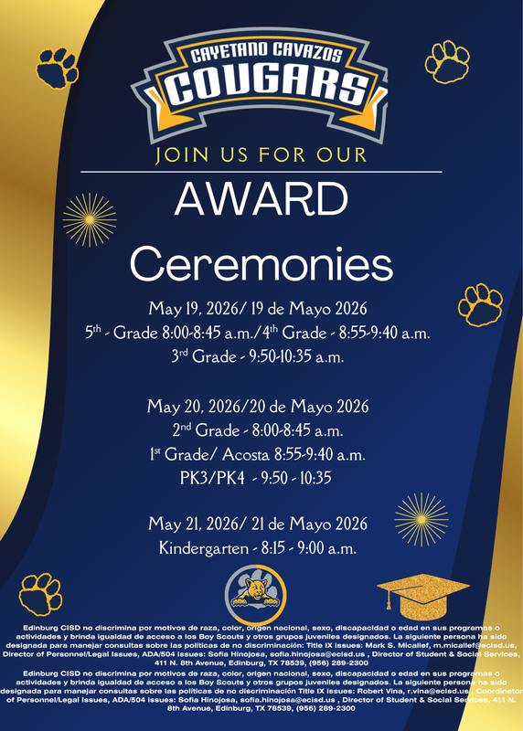 Awards Schedule 2025-2026