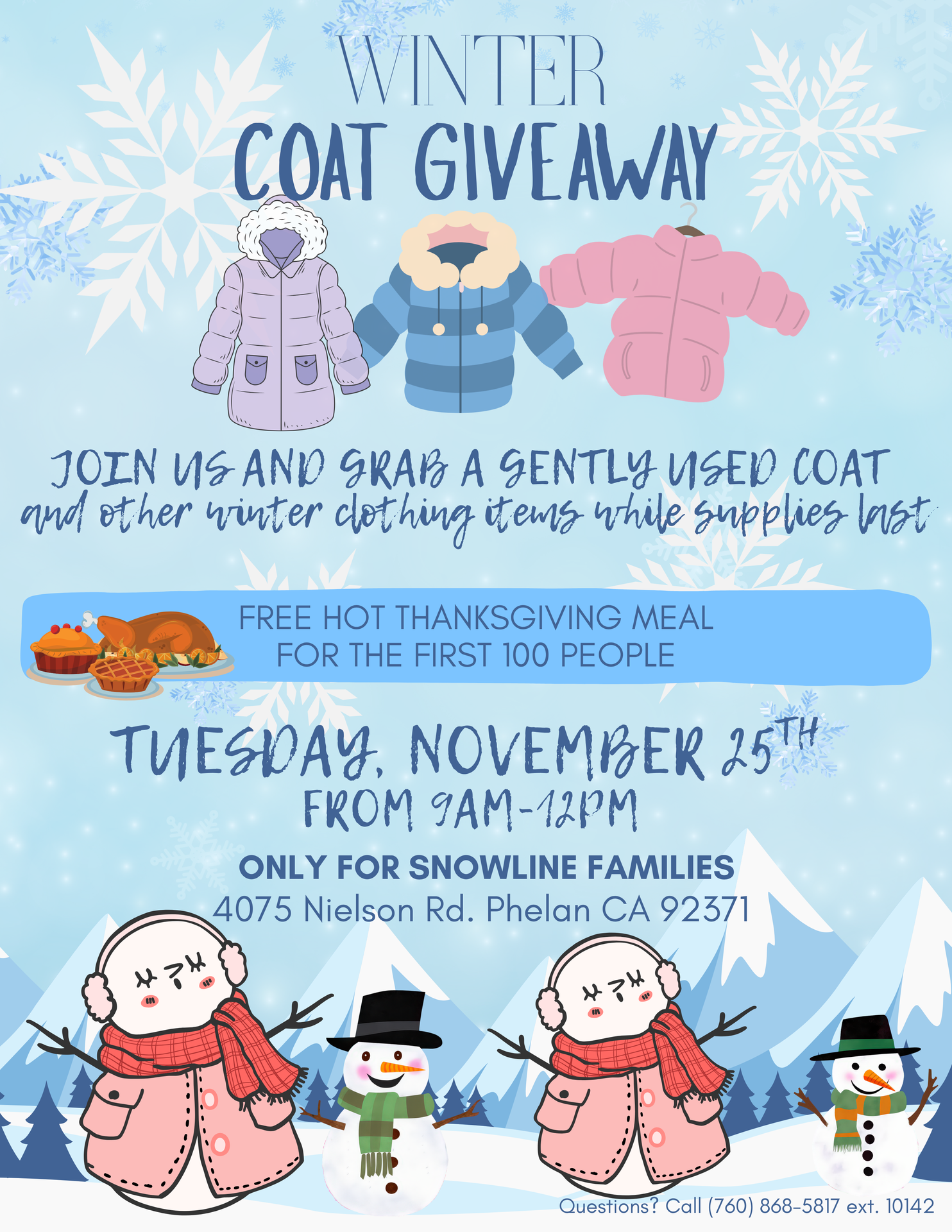 Winter coat giveaway