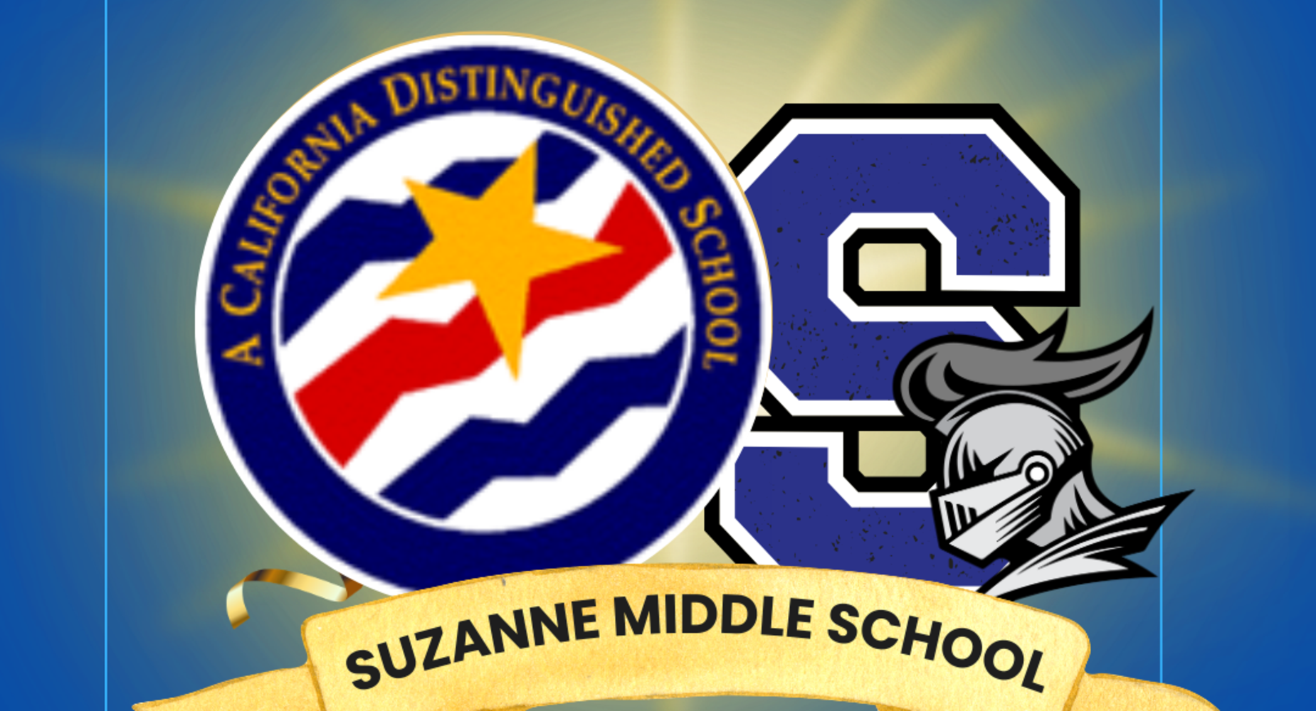 Logo of a California Distinguished School featuring star design and school name