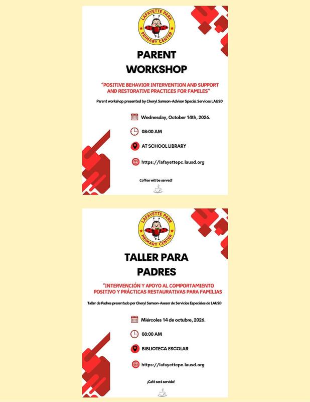 Parent Workshop/Taller para Padres