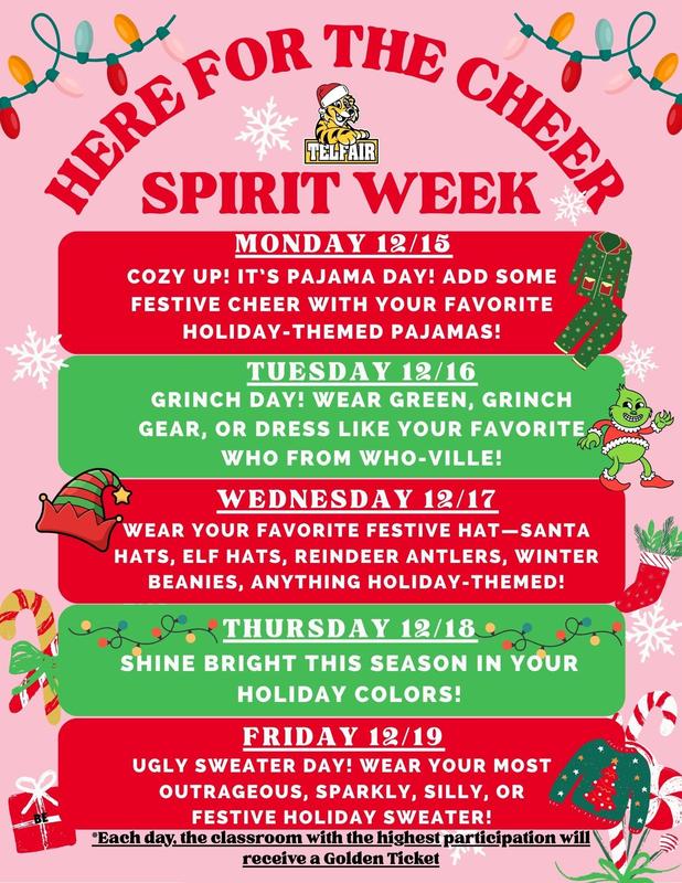 Spirit Week 12/15-12/19