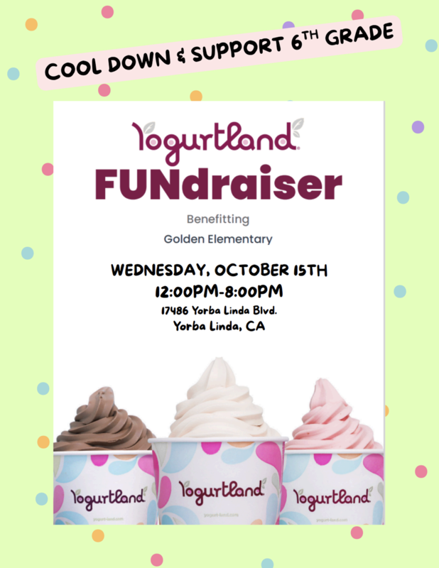 Yogurtland Fundraiser on October 15