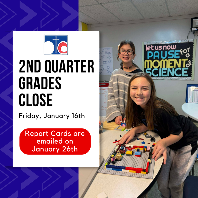 2nd Quarter grades close on Jan. 16th