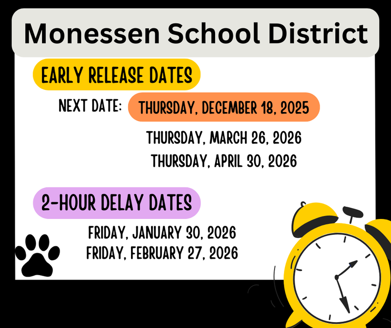 MCSD 2-Hour Early Release/2-Hour Delay Dates Featured Photo