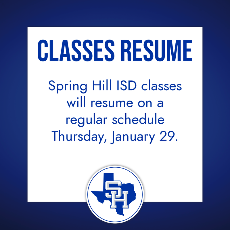 CLASSES RESUME, THURSDAY, JANUARY 29
