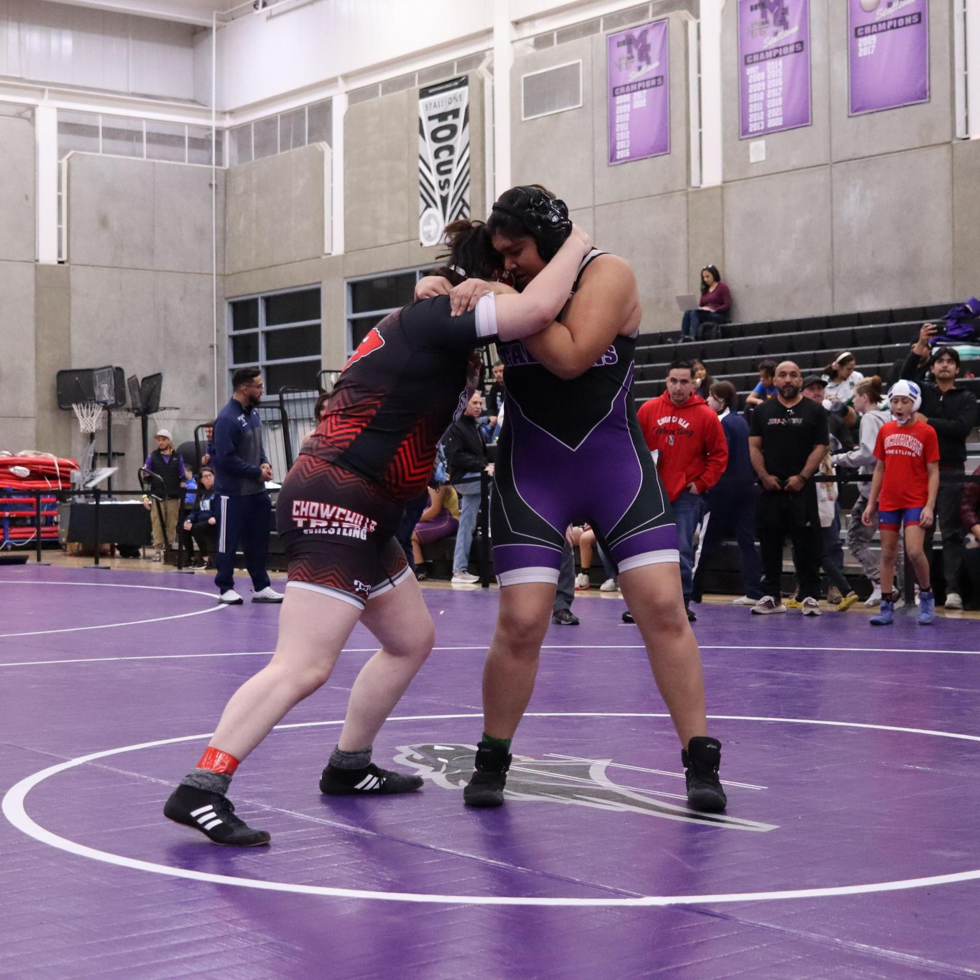 Girls wrestling at madera south