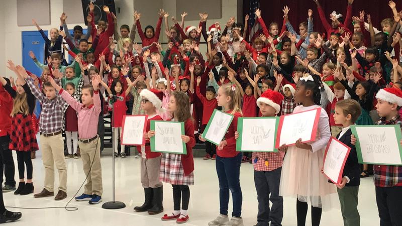 students singing