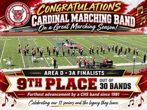 Congratulations to the Columbus Cardinal Marching Band