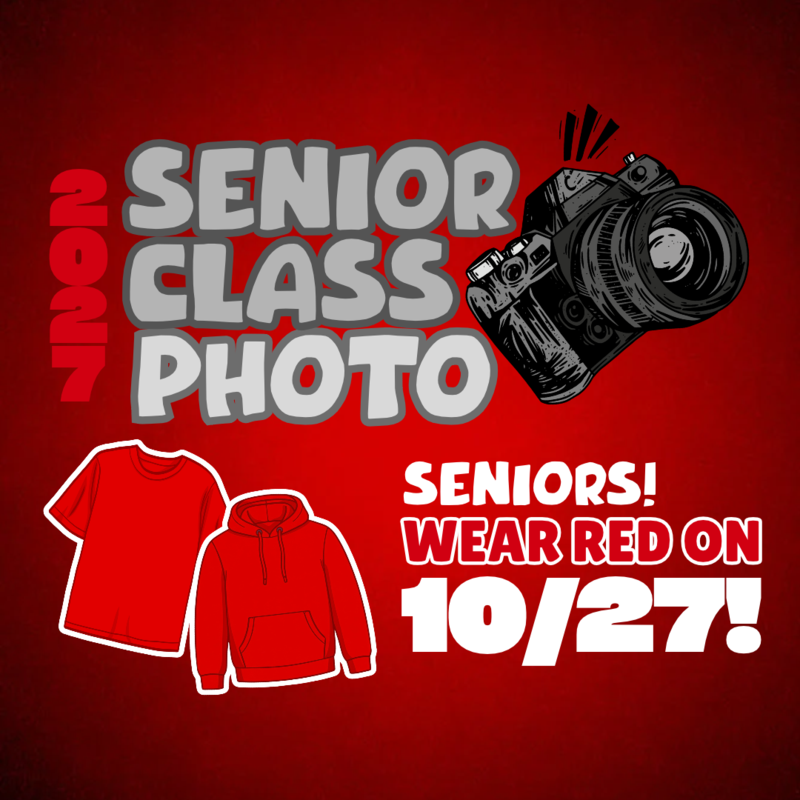 faded red background with camera clipart and red shirts