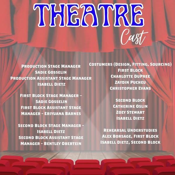 So excited to announce our Theatre Cast/ Crew! Help us wish them a congratulations!