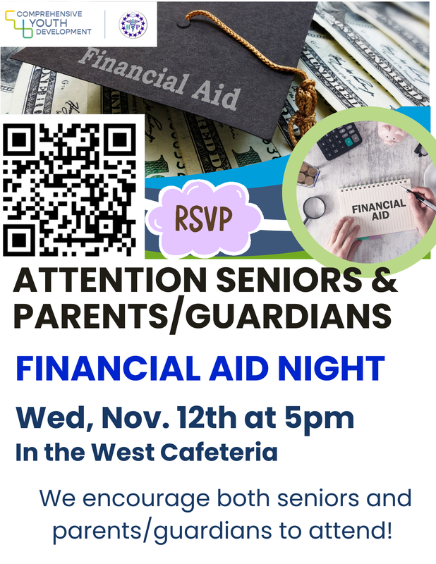 Financial Aid Night for Senior Families – November 12 at 5PM