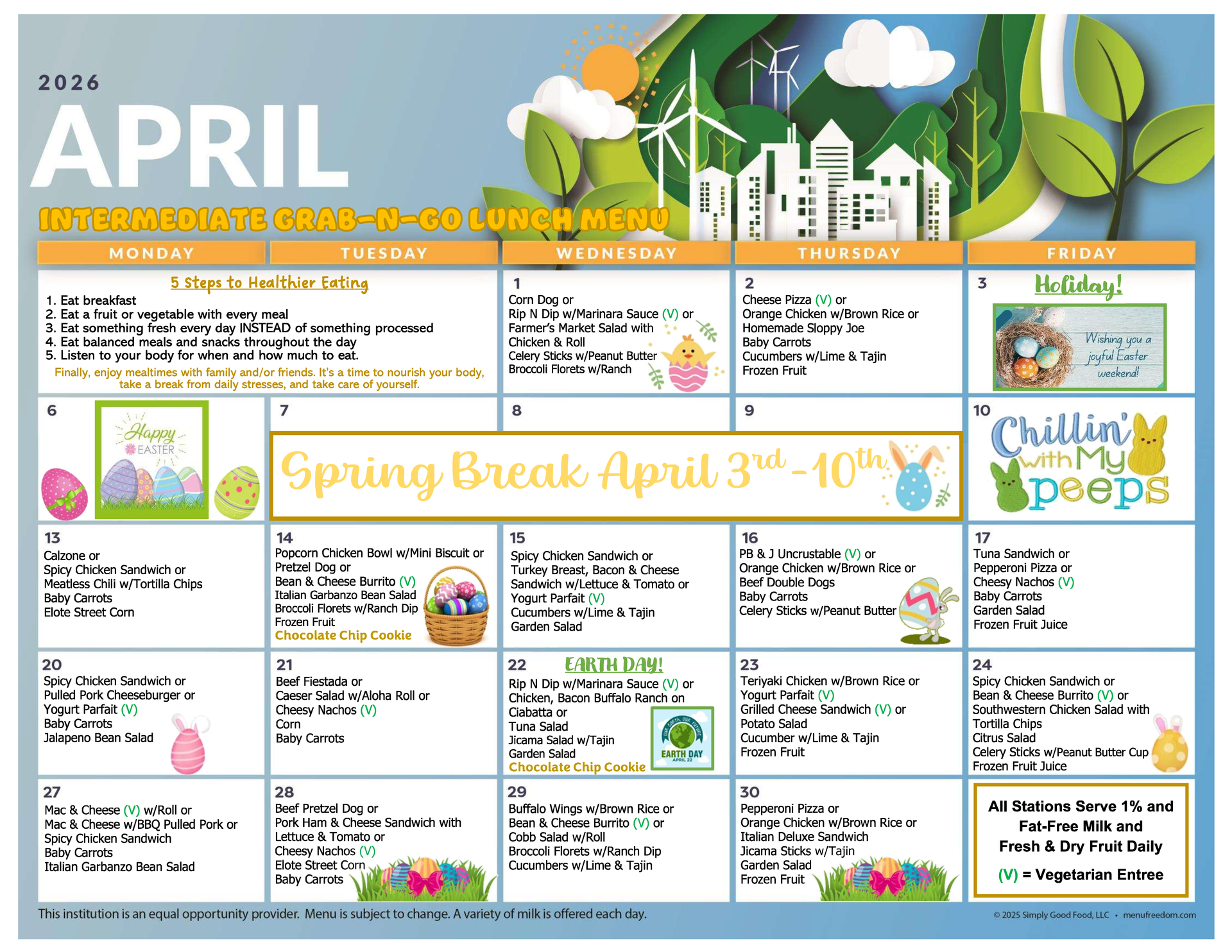 Intermediate Grab-N-Go Menu (click to view)