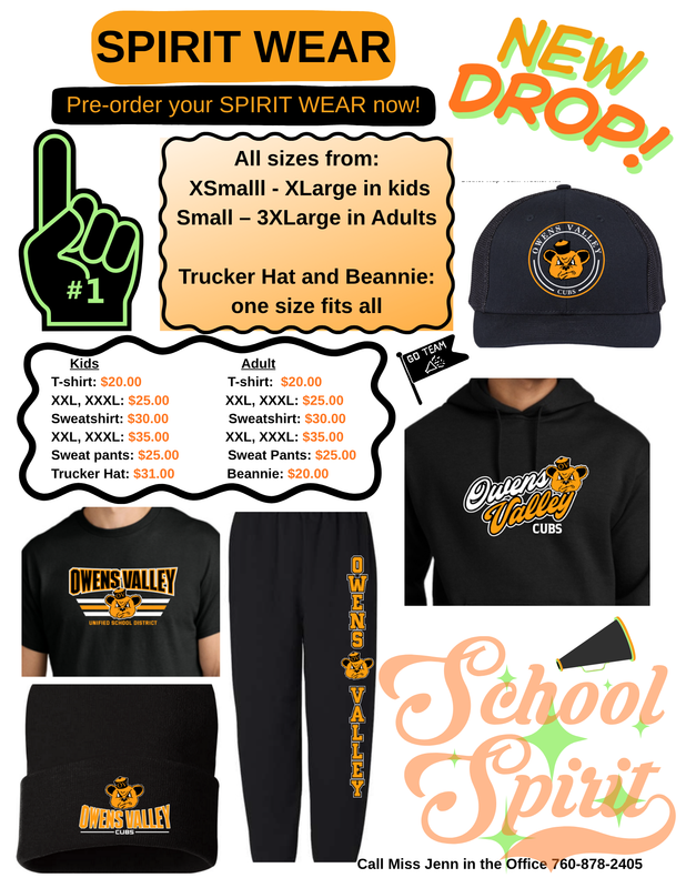 Pictures of spirit wear clothing with prices