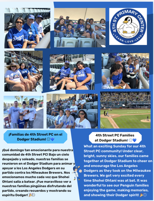 English/Spanish Dodger game flyer