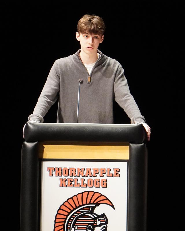 An NHS student speaks about one of the NHS pillars.