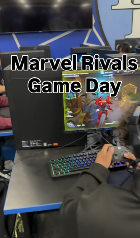 student plays gave in still from vide with caption Marvel Rivals Game Day