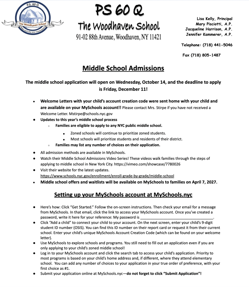 English Middle School Flyer