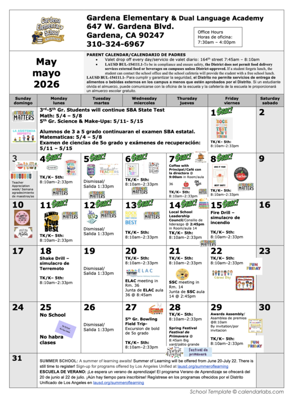 May calendar