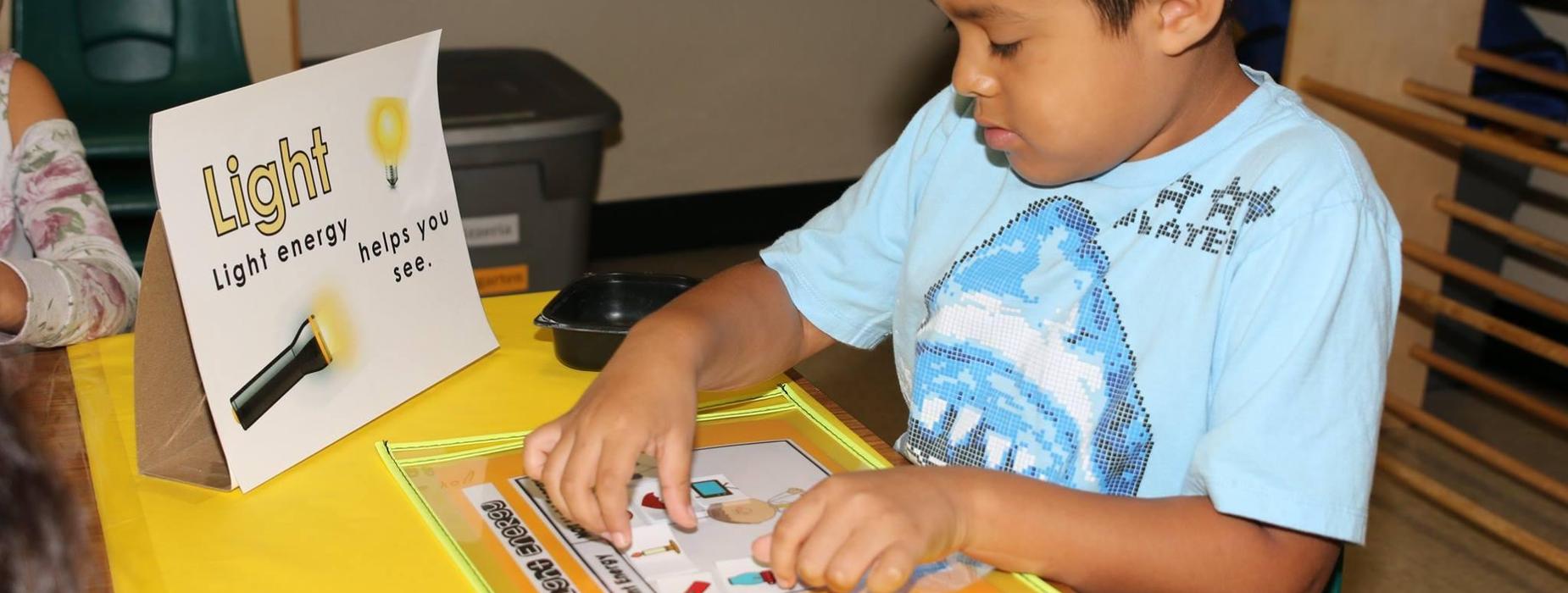 Exploring light, heat, and sound in Kindergarten.