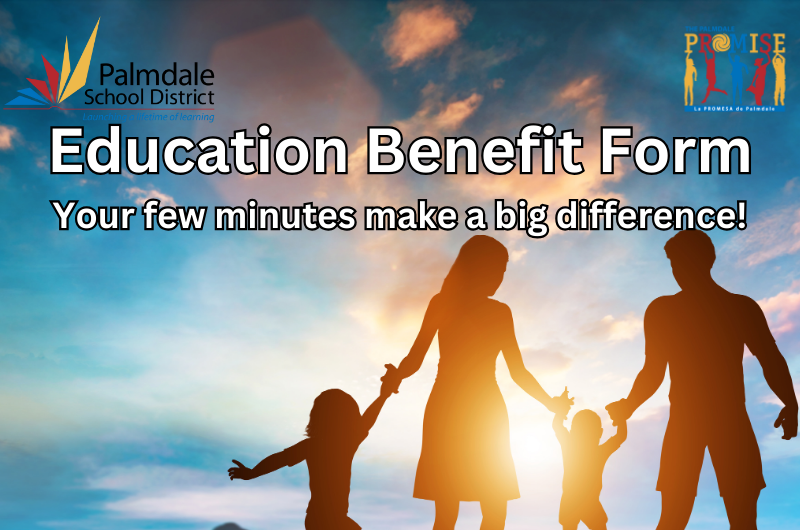 Education Benefit Form with a family in shadow again blue sky and sun flare.