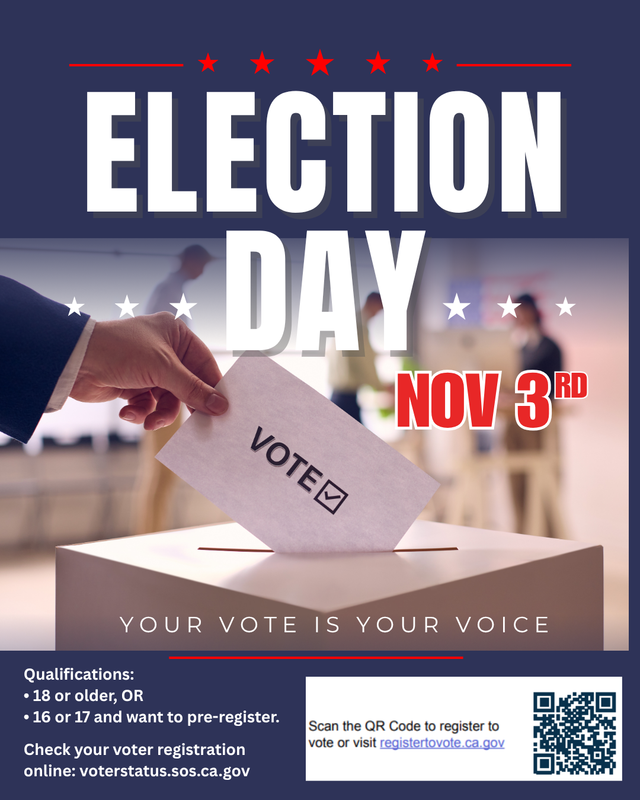 Election Day is almost here—Make your voice heard - Nov 3rd! Featured Photo