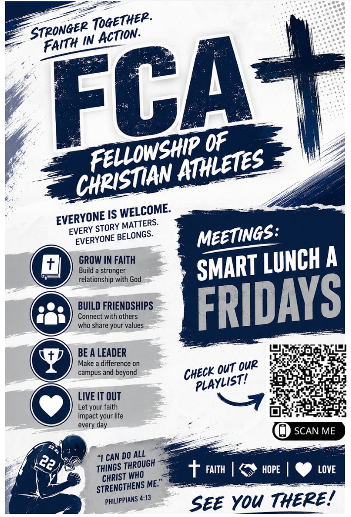 Fellowship of Christian Athletes: Meetings on Fridays at Smart Lunch A.