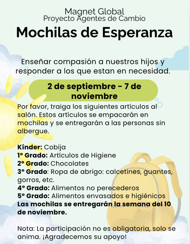 Mochilas de esperanza