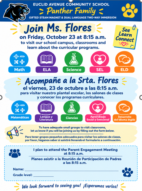 Parent Engagement Meeting / Reunión de participación de los padres