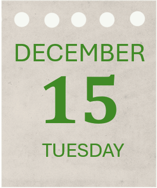 Picture of Date December 15 Tuesday