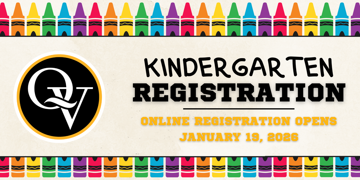 Banner announcing Kindergarten Registration opens January 19, 2026