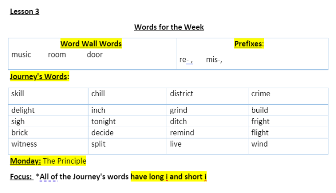 Week 3 Words