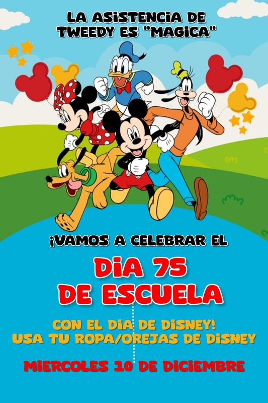 75th day of school Disney day