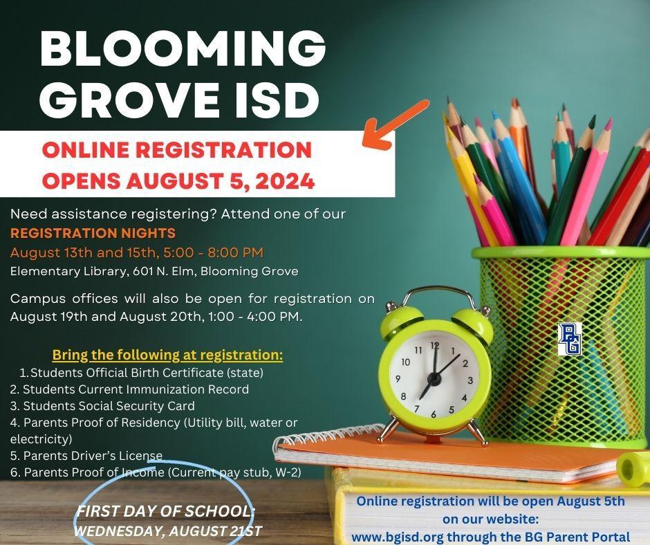 Online Registration Blooming Grove Junior High