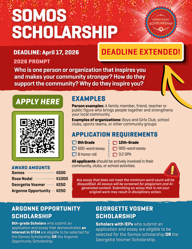 Somos deadline extension flyer April 17, 2026